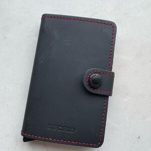 Secrid Black Card Holder with Red Stitching - Men’s Key & Card Holder